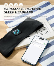 Bluetooth 5.4 Sleep Headphones Headband – Ultra-Thin Wireless Stereo Speakers, 10+ Hour Battery, Washable Sleep Mask for Side Sleepers, Travel & Workouts