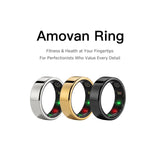 Amovan Nova Smart Ring – Heart Rate, SpO₂, Sleep, Stress & Temperature Tracking, GPS-Assisted Sports Modes, IP68, 6–10 Day Battery, iOS & Android
