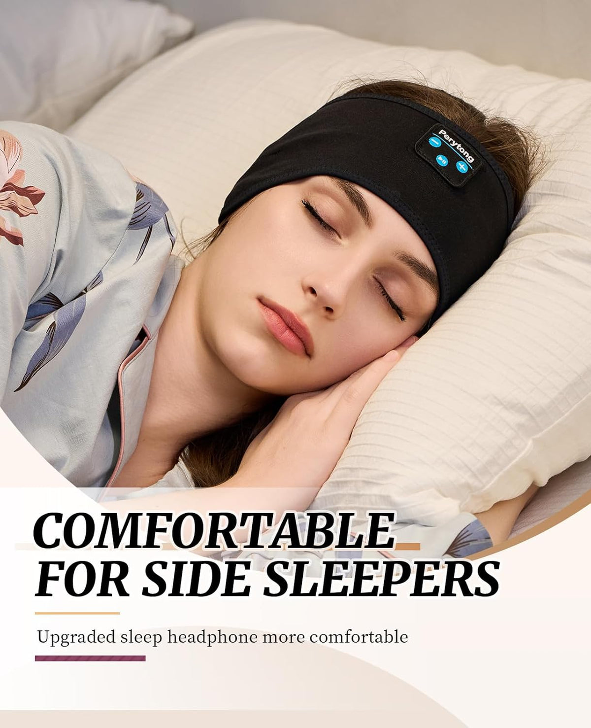 Bluetooth 5.4 Sleep Headphones Headband – Ultra-Thin Wireless Stereo Speakers, 10+ Hour Battery, Washable Sleep Mask for Side Sleepers, Travel & Workouts